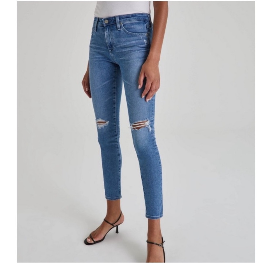 AG The Legging Ankle super skinny jeans size 24 Adriano Goldschmied distressed